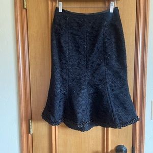 Sandra Darren Black Lace Midi Skirt Women’s Size 8.
